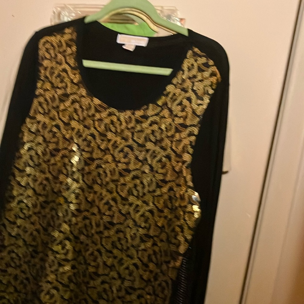 Michael Kors Black and Gold Top